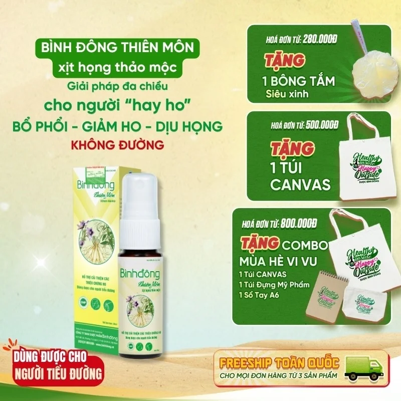 Bình Đông Thiên Môn – Xịt họng thảo mộc