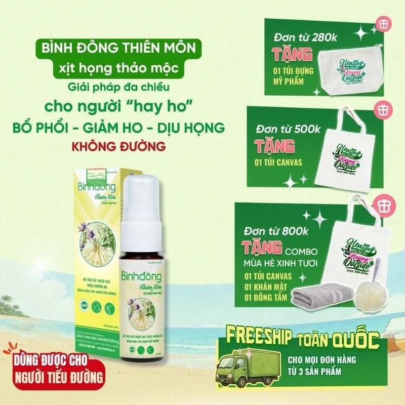 Bình Đông Thiên Môn – Xịt họng thảo mộc