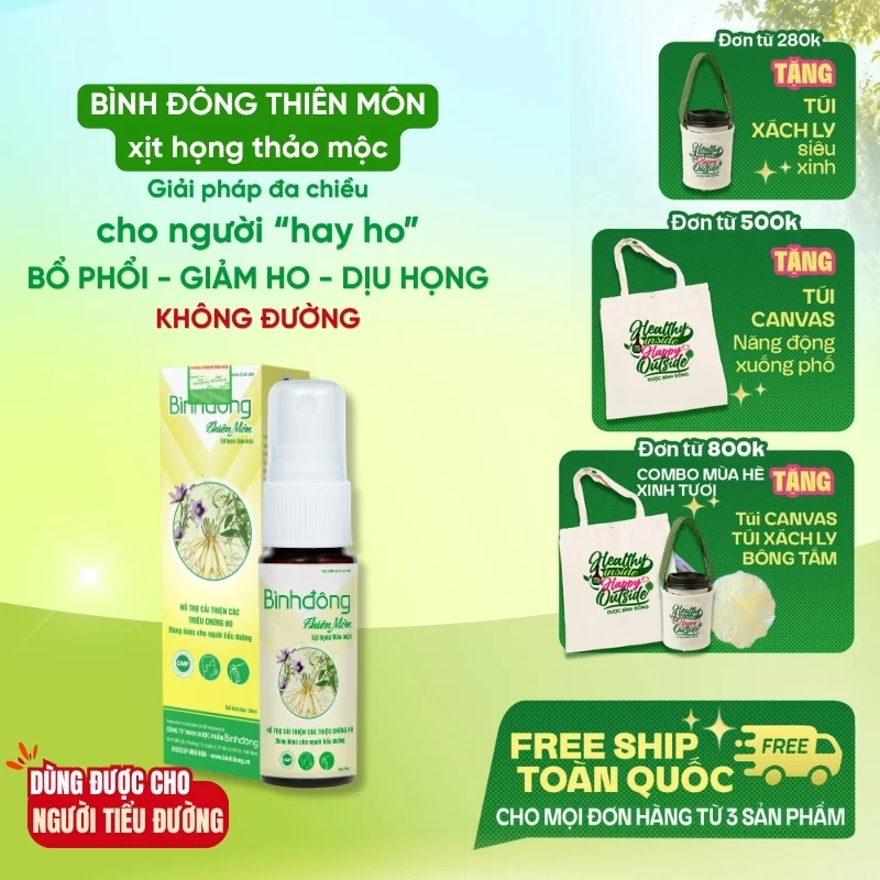 Bình Đông Thiên Môn – Xịt họng thảo mộc