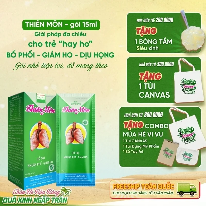 Thiên Môn – Dược Bình Đông – gói 15ml (Hộp 9 gói x 15ml/gói)
