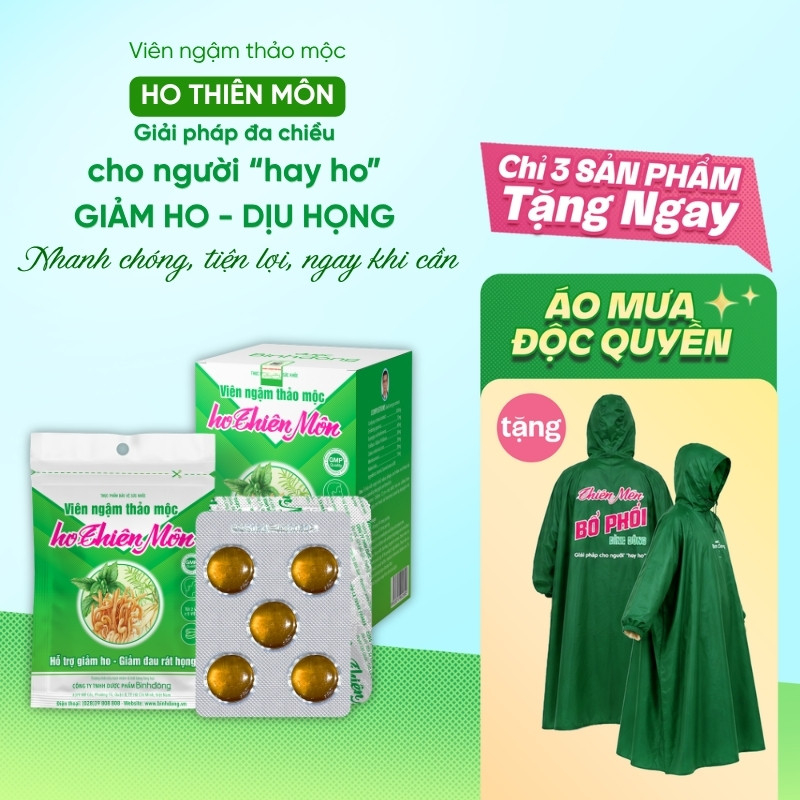 Viên ngậm thảo mộc ho Thiên Môn – Dược Bình Đông (Hộp 10 vỉ)