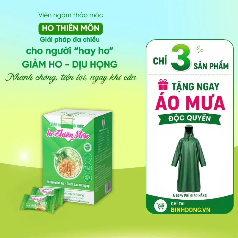 Viên ngậm thảo mộc ho Thiên Môn – Dược Bình Đông (Hộp 50 viên)
