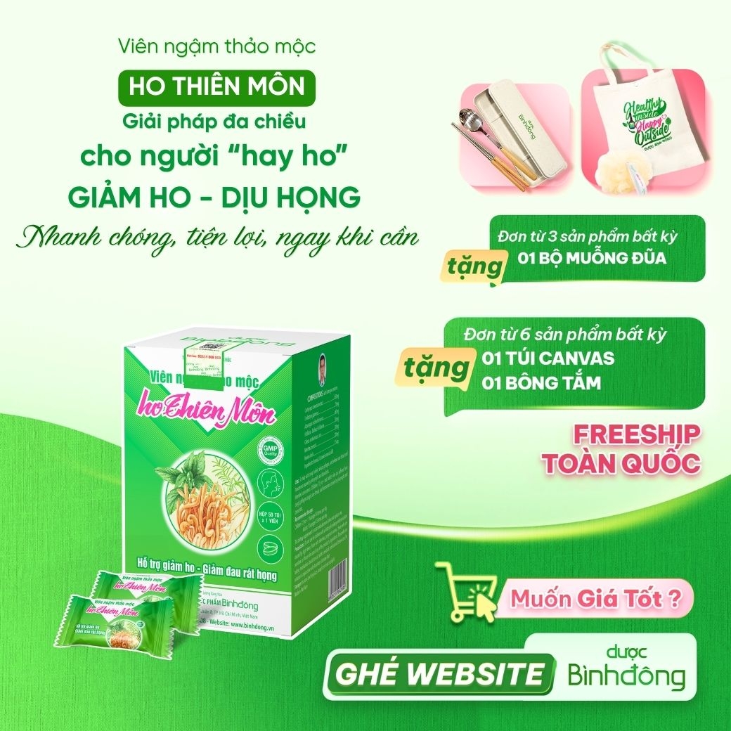 Viên ngậm thảo mộc ho Thiên Môn – Dược Bình Đông (Hộp 50 viên)